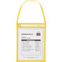 C-Line Hanging Strap Shop Ticket Holder - 12" Height x 9" Width x 16" Length - Vinyl - Yellow Product Image 