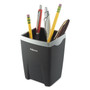 Fellowes Office Suites Divided Pencil Cup, Plastic, 3.13 x 3.13 x 4.25, Black/Silver (FEL8032301) View Product Image
