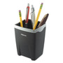 Fellowes Office Suites Divided Pencil Cup, Plastic, 3.13 x 3.13 x 4.25, Black/Silver View Product Image