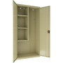 Lorell Fortress Series Janitorial Cabinet - 36" Width x 18" Depth x 72" Height - 4 x Shelf(ves) - Hinged Door(s) - Locking System, Welded, Sturdy, Recessed Locking Handle, Durable, Powder Coat Finish, Storage Space, Adjustable Shelf - Putty Product Image 