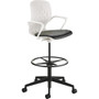 Safco Shell Extended-Height Chair - Black Vinyl Seat Color - Plastic Seat Material - White Back Color - Plastic Back Material - 5-star Base Product Image 