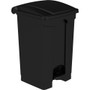 Safco Plastic Step-on Waste Receptacle - 12 gal Capacity - Foot Pedal, Lightweight - 23.8" Height x 15.8" Width x 16" Depth - Plastic - Black Product Image 