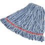 Rubbermaid Commercial 1" Headband Web Foot Wet Mop - Shrinkless, Chemical Resistant, Durable - Cotton, Yarn, Synthetic, PVC - Blue Product Image 