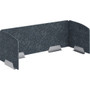 HON HUVAUS602420 Privacy Screen - 58" Width x 20" Height x 23.3" Depth - Silver Frame - Polyethylene Terephthalate (PET) - Dark Gray Product Image 