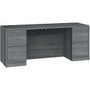 HON 10500 H105900 Pedestal Credenza - 29.5" Height x 72" Width x 24" Depth - 4 x File Drawer(s) - Double Pedestal - Finish: Sterling Ash Product Image 