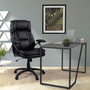 Lorell Leather Hi-Back Chair, 27"x32"x44-1/2", BK (LLR59535) Product Image 