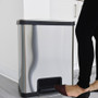 HLS Commercial AirStep Stainless Steel Step Trash Can - Deodorizer - 13 gal Capacity - Rectangular - Manual - Sensor, Smudge Resistant, Foot Pedal, Handle, Easy to Clean, Fingerprint Resistant, Vented Product Image 