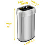 HLS Commercial Stainless Steel Open Top Trash Can - 16 gal Capacity - Elliptical - Manual - Heavy Duty, Fingerprint Resistant, Bacteria Resistant, Vented, Handle, Easy to Clean - 28.5" Height x 11.5" Width Product Image 