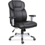 Lorell Executive High-back Chair - Bonded Leather Seat Material - Bonded Leather Back Material - High Back - Black Product Image 