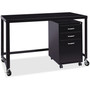 Lorell SOHO Personal Mobile Desk - Rectangle Top - 48" Table Top Width x 23" Table Top Depth - 29.50" Height - Assembly Required - Black Product Image 