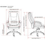 Lorell Westlake Series Executive High-Back Chair - Saddle Seat Color - Leather Seat Material - Black Frame Color - Polyurethane Frame Material - Saddle Product Image 