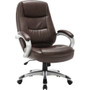 Lorell Westlake Series Executive High-Back Chair - Saddle Seat Color - Leather Seat Material - Black Frame Color - Polyurethane Frame Material - Saddle Product Image 
