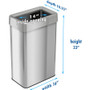 HLS Commercial Stainless Steel Bin Receptacle - Deodorizer - 21 gal Capacity - Rectangular - Fingerprint Proof - 33" Height x 10.3" Width x 16" Depth Product Image 