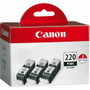 Canon PGI-220BK Original Inkjet Ink Cartridge - Black - 3 / Pack - Inkjet - Black Product Image 