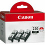 Canon PGI-220BK Original Inkjet Ink Cartridge - Black - 3 / Pack - Inkjet - Black Product Image 