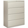 HON Brigade 800 H894 Lateral File - 53.3" Height x 42" Width x 18" Depth - 4 - Finish: Light Gray Product Image 