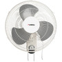 Lorell Pull-chain Wall-Mounting 3-speed Fan - 16" Fan Diameter - 3 Speed - Adjustable Tilt Head, Oscillating - 18.5" Height x 9.3" Width x 18.1" Depth Product Image 