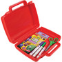 Deflecto Antimicrobial Storage Case Red - External Dimensions: 8.6" Width x 10.2" Depth x 2.7" Height - Snap-tight Closure - Plastic - Red - For Photo, Art/Craft Supplies Product Image 