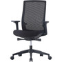 Lorell Mid-back Mesh Chair - Mid Back - 5-star Base - Black - Armrest Product Image 