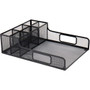 Mind Reader Serving Tray Countertop Organizer - 7 Compartment(s) - 5.50" Height x 11.50" Width x 14.75" Length - Counter - Portable, Lightweight, Durable, Easy to Clean - Black Product Image 