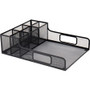 Mind Reader Serving Tray Countertop Organizer - 7 Compartment(s) - 5.50" Height x 11.50" Width x 14.75" Length - Counter - Portable, Lightweight, Durable, Easy to Clean - Black Product Image 