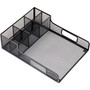 Mind Reader Serving Tray Countertop Organizer - 7 Compartment(s) - 5.50" Height x 11.50" Width x 14.75" Length - Counter - Portable, Lightweight, Durable, Easy to Clean - Black Product Image 