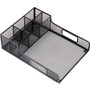 Mind Reader Serving Tray Countertop Organizer - 7 Compartment(s) - 5.50" Height x 11.50" Width x 14.75" Length - Counter - Portable, Lightweight, Durable, Easy to Clean - Black Product Image 
