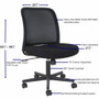 NuSparc Armless Task Chair - Fabric Seat Material - Black Product Image 