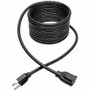 Tripp Lite series Heavy-Duty Power Extension Cord, 15A, 14 AWG (NEMA 5-15P to NEMA 5-15R), 15 ft. - 120 V AC / 15 A - Black - 15 ft Cord Length - NEMA 5-15P / NEMA 5-15R Product Image 