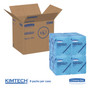 WypAll Power Clean Oil, Grease and Ink Cloths, 1/4 Fold, 12.5 x 12, Blue, 66/Box, 8 Boxes/Carton View Product Image