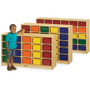 Jonti-Craft Rainbow Accents 20 Cubbie-tray Mobile Storage Unit - 29.50" Height x 48" Width x 15" Depth - Durable - Baltic - JNT0421JC Product Image 