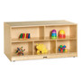 Jonti-Craft Rainbow Accents Toddler Double-sided Storage Shelf - 24.50" Height x 48" Width x 28.50" Depth - Durable, Yellowing Resistant, Rounded Corner - UV Acrylic - JNT3241JC Product Image 