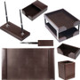 Dacasso Bonded Leather Desk Set - Leather, Velveteen - DACD3609 Product Image 