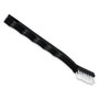 Carlisle Flo-Pac Utility Toothbrush Style Maintenance Brush, White Nylon Bristles, 7.25" Brush, 7" Black Polypropylene Handle (CFS4067400DZ) View Product Image