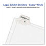 Avery Individual Bottom Tab Legal Dividers - 25 x Divider(s) - Bottom Tab(s) - Exhibit W - 1 Tab(s)/Set - 8.5" Divider Width x 11" Divider Length Product Image 