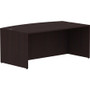 Lorell Essentials Series Bowfront Desk Shell - 29.5" Height x 72" Width x 41.4" Depth Desk Shell, x 1" Thickness Top - Bow Front Edge - Finish: Espresso Laminate Product Image 