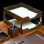 Dacasso Bonded Leather Double Letter Trays - Desktop - DACA3622 Product Image 