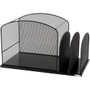 Safco Onyx 2 Upright Sections Hanging File - 11.25" Height x 19.37" Width x 11.37" Depth - Desktop - Black - Steel Product Image 