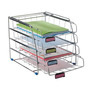 Alba 4 Drawer Letter Tray - 4 Compartment(s) - Compartment Size : 2.56" x 11.61" x 14.96" - 15.16" Height12.20" Depth x 12.40" Length - Desktop - ABACOR4F Product Image 