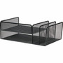Lorell 4-Tier File Organizer - 4 Tier(s) - Horizontal/Vertical - Desktop - Black - Steel Mesh Product Image 