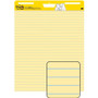 Post-it Easel Pads Super Sticky Vertical-Orientation Self-Stick Easel Pad Value Pack, Presentation Format (1.5" Rule), 25 x 30, Yellow, 30 Sheets, 4/Carton Product Image 