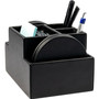 Dacasso Black Leather Desk Supply Organizer - 8 x Coaster - 6 Compartment(s) - DACA1048 Product Image 