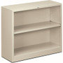 HON Brigade Steel Bookcase | 2 Shelves | 34-1/2"W | Light Gray Finish - 2 Shelf(ves) - 29" Height x 34.50" Width x 12.62" Depth - Adjustable Shelf, Reinforced, Welded, Durable, Compact - Steel Product Image 