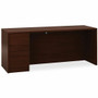 HON 10500 H105904L Pedestal Credenza - 29.5" Height x 72" Width x 24" Depth - 2 x File Drawer(s)Left Side - Flat Edge - Finish: Mahogany Product Image 