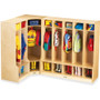 Jonti-Craft 5 Section Step Coat Locker - 50.50" Height x 48" Width x 17.50" Depth - Floor - Hanging Hook, Stain Resistant, Sturdy - JNT0468JC Product Image 
