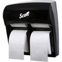 Scott Pro High-Capacity Coreless Standard Roll Toilet Paper Dispenser - Roll Dispenser - 4 x Roll - 12.8" Height x 11.3" Width x 6.2" Depth - Plastic - Black Product Image 