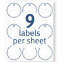 Avery Textured Round Scallop Tags - 2.50" Diameter - Round Scallop - Card Stock, Metal - White - 90/Pack Product Image 