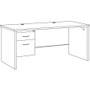 Lorell Walnut Laminate Commercial Steel Desk Series Pedestal Desk - 2-Drawer (LLR79151) Product Image 
