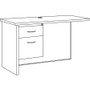 Lorell Fortress Modular Series Left Return - 48" Width x 24" Depth, x 1.1" Thickness Top - 2 x Box, File Drawer(s) - Single Pedestal on Left Side - Material: Steel - Finish: Walnut Laminate, Black Product Image 