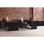 Lorell Walnut Laminate Commercial Steel Desk Series Pedestal Desk - 2-Drawer Product Image 